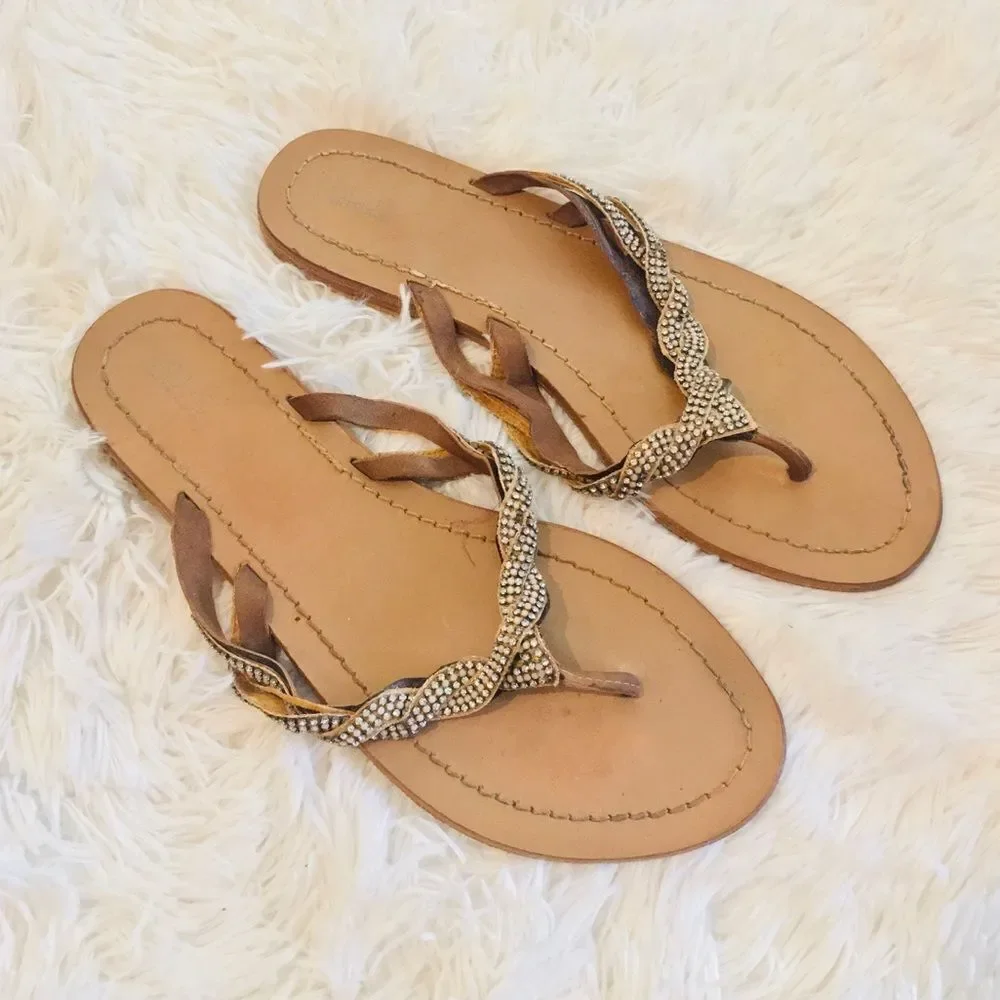 Blue by Saks 5th Avenue Gold Braided Sandals